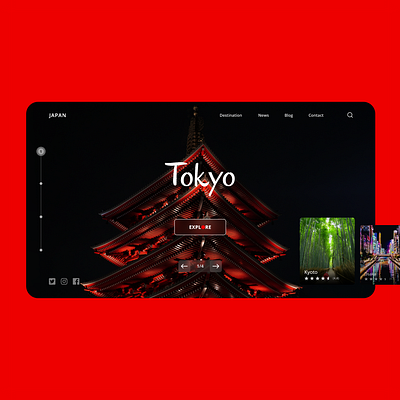 Travel to Japan creative dark ui explore japan landingpage minimal tokyo travel trip ui vacation web web design website website design