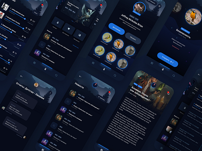 "Order". Mobile social RPG game. Completed. achievements dark ui game mystical rpg social app ui ui game webapp