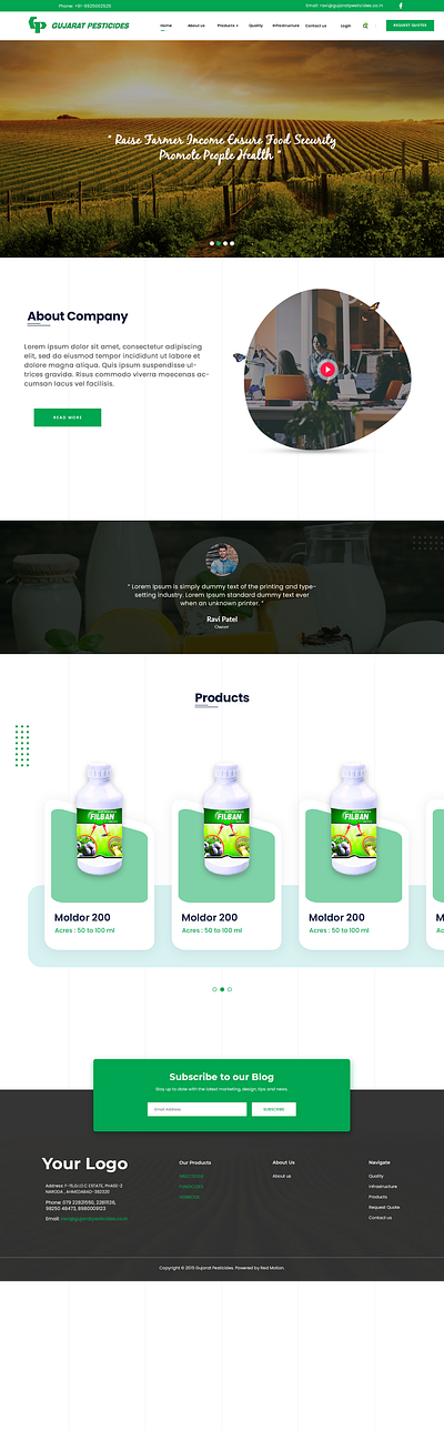 Gujarat Pesticides Webdesign branding design flat graphic design landingpage minimal type ui ux webdesign website