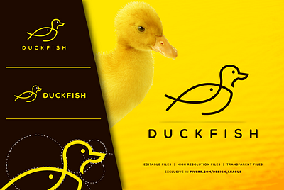 Duckfish Logo - Design_League brand design clean creative duckfish duckfishlogo eye catching fresh design line art logo minimalist mordern logo simple trendy