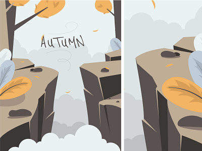 Autumn mood fall autumn flat illustration illustrator landscape minimal simple design vector