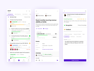 Happy5 exploration: Performance management app analytics app design feedback goal hcm hr hr software okr performance management performance review review saas task task management ui ux