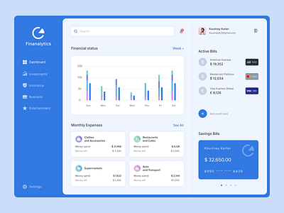 Financial Analytics analytics app bank design desktop expenses income interface money popular top uxui