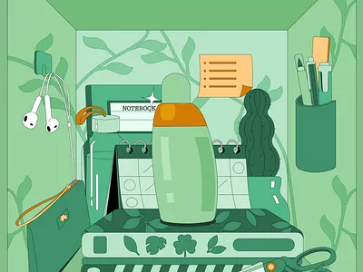 Back to school branding character design graphic illustration locker school