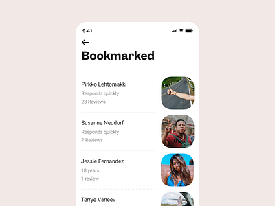 Bookmarking Members app ui app ux bookmark bookmarking community community app favorites friends friends list friendship listing members mobile ui mobile ux people save saved simple social media social network