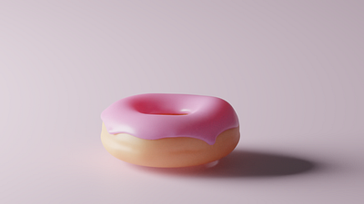 Donut 3d model. Minimalism design donut food app illustration minimalism