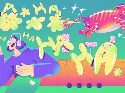 Styleframe for animation abstract character character design color composition design gradients illustration shapes