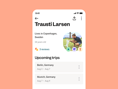 Member Profile community friend friends friends list friendship locations member members membership mobile app mobile ui mobile ux people social media social network travel travel app traveling trip planner trips