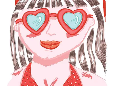 Summer Girl illustration beach illustration summer vector