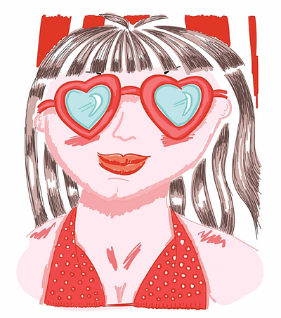 Summer Girl illustration beach illustration summer vector