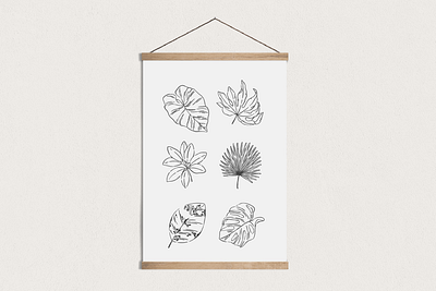 Inky Tropical Leaves creative market design drawing graphicdesign illustration leaves nature plants vector