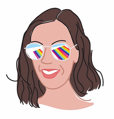 Rainbow sunglasses illustration digital art illustration portrait