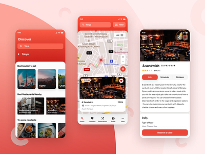 Japan Gourmett Pass - Table Reservation on your native language app booking branding design flat japan japanese food javascript minimal mobile app mobile ui reservation restaurant app table ui ux