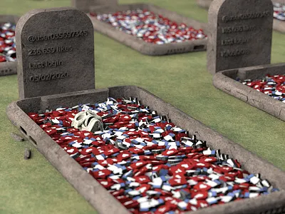 The last login 3d 3dart abstract c4d cinema4d digital facebook instagram likes muzli render skull socialmedia