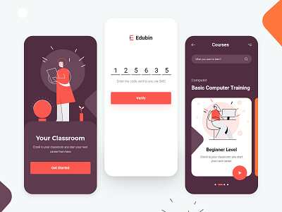 Education Mobile App v2 2020 trend adobe xd colorful course education mobile app online education ui