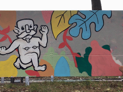 Progress shot character drawing graffiti illustration progress spraycan