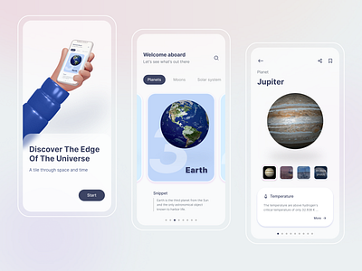 Solar System - An Astronomy App 3d 3d illustration astronaut astronomy mobile apps mobile ui mockup planet planet earth prototype space space app spaceship spaceships ui universe user experience user inteface ux