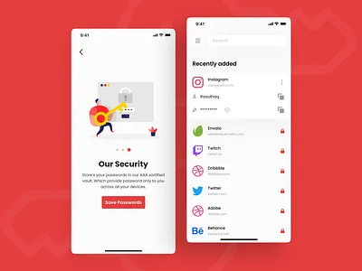 Password keys manager app Concept. app app design application clean clean ui concept minimal ui ui ux ui design uidesign uiux