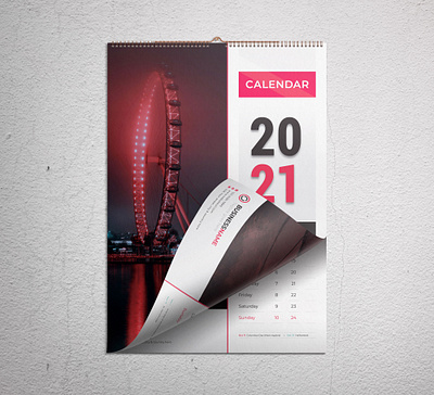 Wall Calendar 2021 branding business calendar calendar calendar 2021 calendar templates corporate calendar creative design day holiday illustration month monthly planner new year official calendar print ready calendar wall calendar 2021