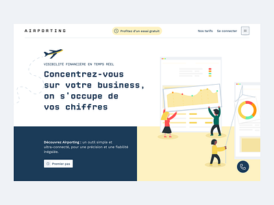 Airporting – Landing page branding design finance home icon illustration interface landing typography ui ux