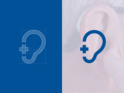 Plus Hearing Center Mark brand identity branding branding concept branding design branding project clean design clean logo construction ear exploration hearing logo logo design mark mark symbol minimal plus symbol work