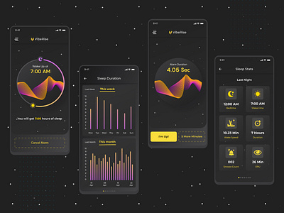 Alarm app ui design app design brandmark dark ui design dgpro digital digital payment interaction iosinspiration mobile ui uidesigner uitrends userexperience userinterface userinterfacedesign uxigers uxui uxui design