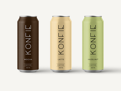 KONFIE Coffee Cans beverage brand brand design branding cans coffee coffee bean coffee brand cold cold brew coffee food minimal product product design