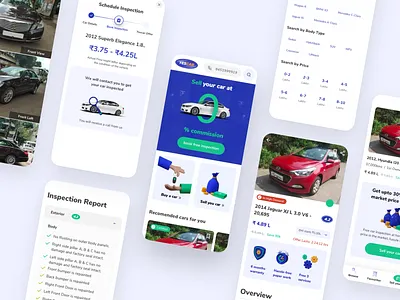 Car Marketplace Design 3d icons app blender blender3d blue car app car marketplace clean design flat ios marketplace ui