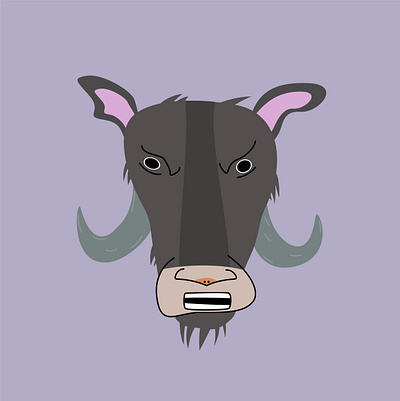 Musk animal character horns illustration musk musk ox rage