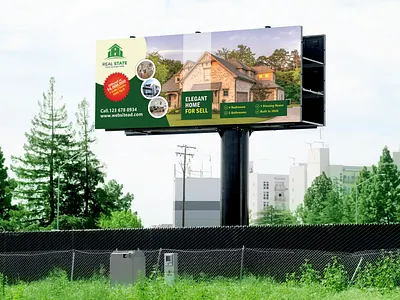 REAL ESTATE BILLBOARD SIGNAGE DESIGN abrarshakil1999 agency billboard design brand identity branding focuslab handsome house marketing mockup offer banner packaging picture poster real estate signage