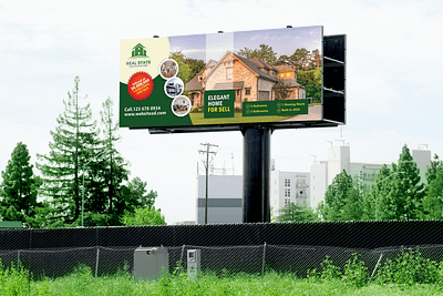 REAL ESTATE BILLBOARD SIGNAGE DESIGN abrarshakil1999 agency billboard design brand identity branding focuslab handsome house marketing mockup offer banner packaging picture poster real estate signage