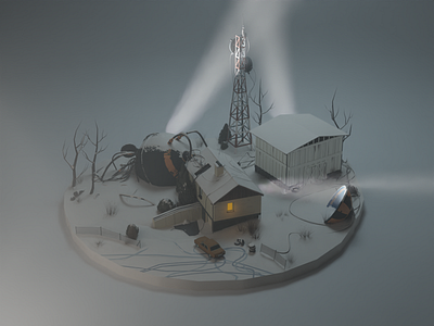 Siberia - 121 3d blender blender3d cinema4d design illustration isometry lowpoly ussr