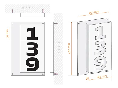 Custom digits and street sign bezierclub custom design draft handmade lettercollective lettering numerals plan sign signage street technical drawing vector workshop