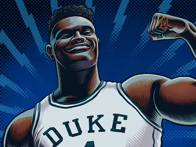 Zion Williamson Portrait athlete basketball drawing duke illustration mario new orleans pelicans portrait sports williamson zion zion williamson zucca