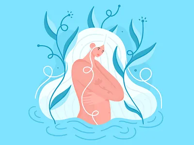 Girl in the Water DTIYS blue character concept design dtiys girl illustration people vector water woman