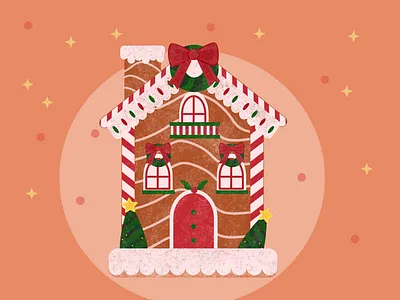 Gingerbread House christmas illustration flat art gingerbread house house design vector illustration