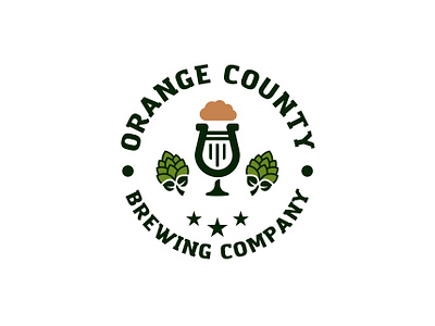 ORANGE COUNTY beer beer foam branding brewery design glass hops inspiration logo vector