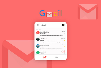 Gmail - widget challenge - Weekly warm up branding challenge dribbble dribbbleweeklywarmup gmail home widget icon icon design illustration illustrator logo logo design trending ui uiux ux weekly challenge weeklyui weeklywarmup widget