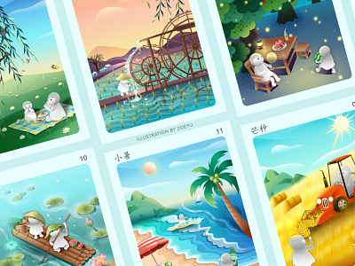 The series of Summer art character character design design festival illustration illustrator solar summer term vector illustration vectorart