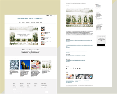 Environmental Protection Network Website climatechange css environment government html protection science web developer web development website wordpress