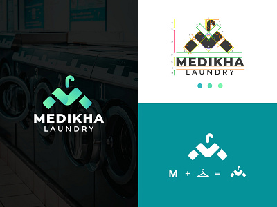 Logo Combination & Lettermark "M" Golden Ratio for Laundry golden ratio lettermark logo logo combination logogram logotype minimalist logo modern logo wordmark logo