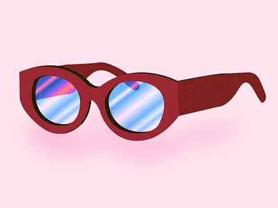 glasses fashion fashion illustration fashion illustrator gradient grain texture grainy illustration minimalistic red glasses reflection sunglasses