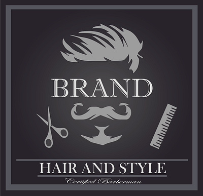 barber shop branding branding design icon logo vector