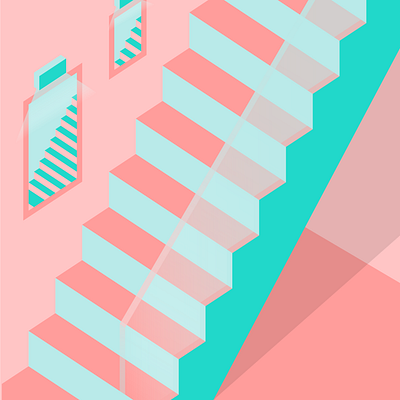 stairs° adobeillustator art clean design designs flat flat design flatdesign graphicdesign illustraion illustration illustration art illustrations illustrator isometric isometric art minimal minimalism pink vector