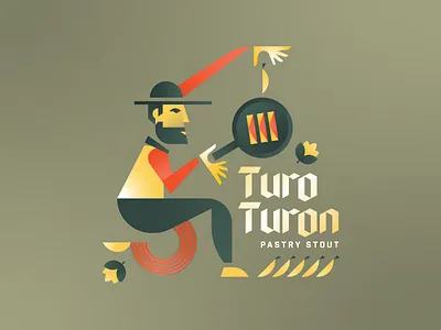 Turon Beer abstract banana beer beer label craft beer filipino filipino beer geometric guam beer howsit brewery turon turon beer