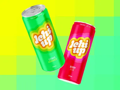 Ichi Up Drink Label 1up can design energy drink ichi up label typography