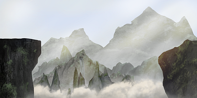 Mountains Above Clouds concept design design environment design illustration illustrator mountains