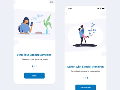Dating App Walkthrough 10ddc app branding clean design day1 design dribbble figma ui ux xd