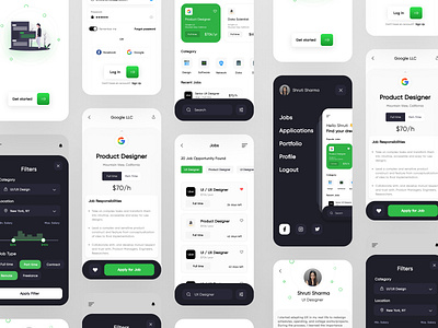 Job Finder App dribbble figma mobile shrutisharmadesign uidesign