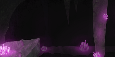 Crystal Cave cave cliff concept design crystals design environment design illustration illustrator